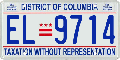 DC license plate EL9714