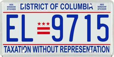 DC license plate EL9715