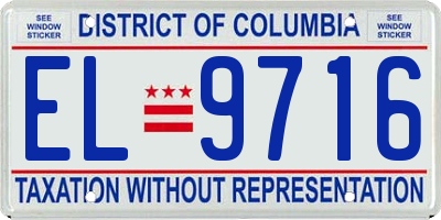 DC license plate EL9716