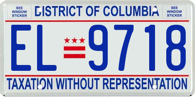 DC license plate EL9718