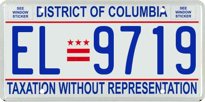 DC license plate EL9719