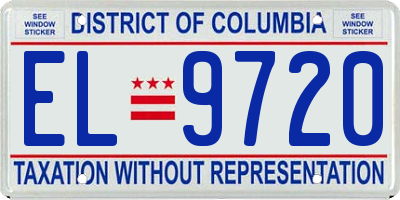 DC license plate EL9720