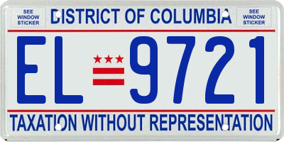 DC license plate EL9721