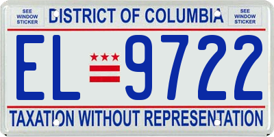 DC license plate EL9722