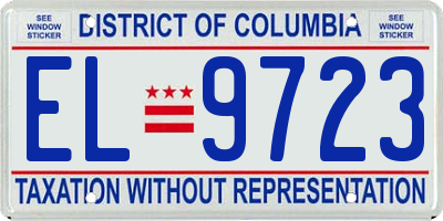 DC license plate EL9723