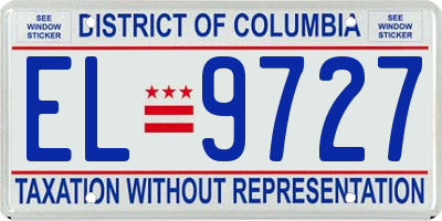 DC license plate EL9727