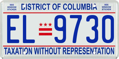 DC license plate EL9730