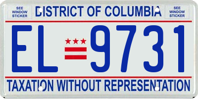 DC license plate EL9731