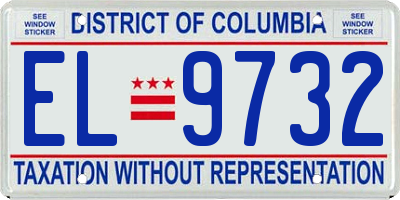 DC license plate EL9732