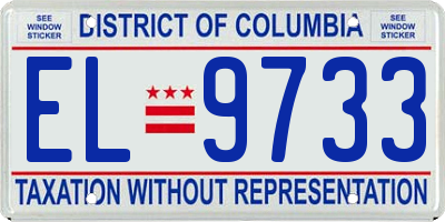 DC license plate EL9733