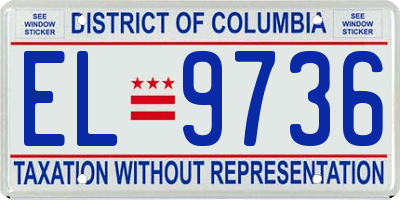 DC license plate EL9736