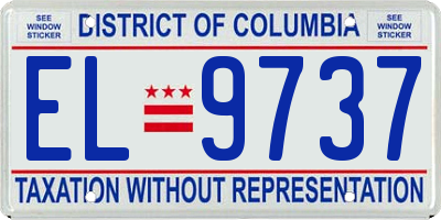 DC license plate EL9737