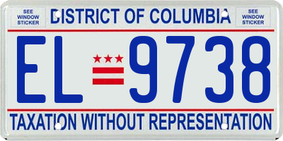 DC license plate EL9738