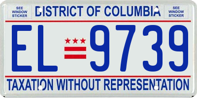 DC license plate EL9739