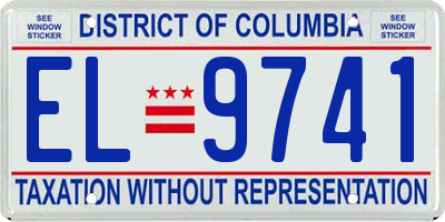 DC license plate EL9741