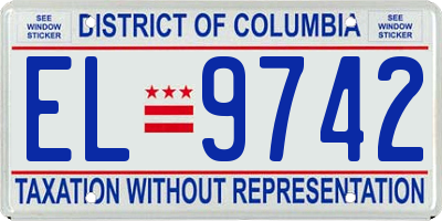 DC license plate EL9742