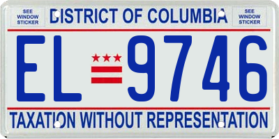 DC license plate EL9746