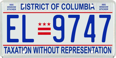DC license plate EL9747