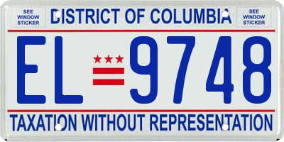 DC license plate EL9748