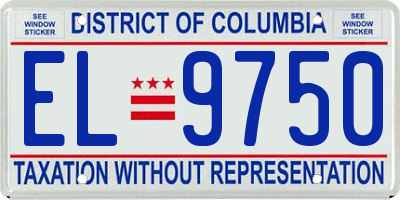 DC license plate EL9750
