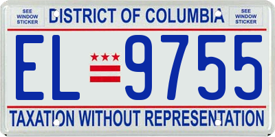 DC license plate EL9755