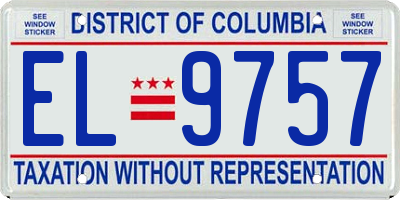 DC license plate EL9757