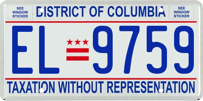 DC license plate EL9759