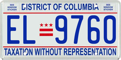 DC license plate EL9760