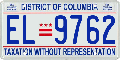 DC license plate EL9762
