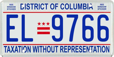 DC license plate EL9766