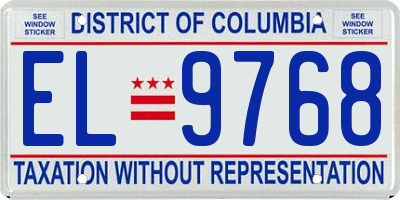 DC license plate EL9768