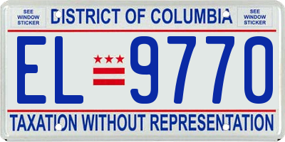DC license plate EL9770
