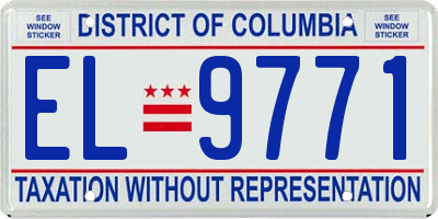 DC license plate EL9771
