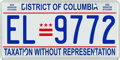 DC license plate EL9772