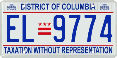 DC license plate EL9774