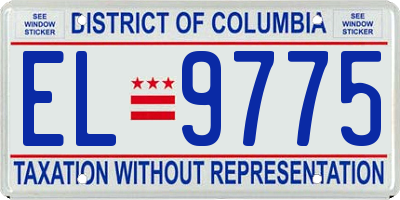 DC license plate EL9775