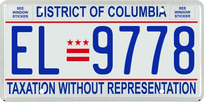 DC license plate EL9778
