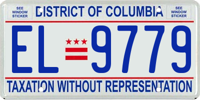 DC license plate EL9779