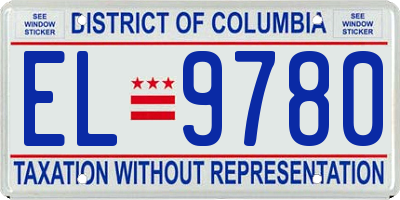 DC license plate EL9780