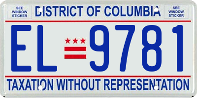 DC license plate EL9781