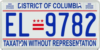 DC license plate EL9782