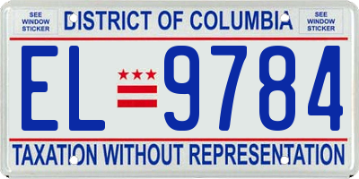 DC license plate EL9784