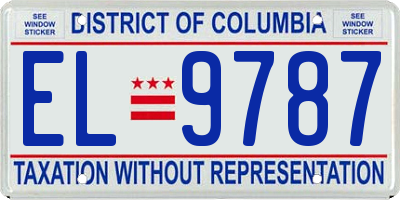 DC license plate EL9787