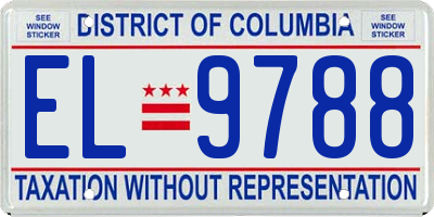 DC license plate EL9788