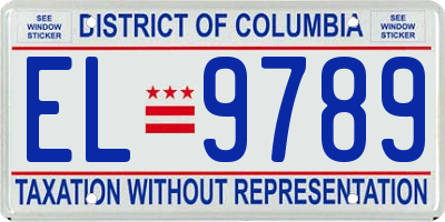 DC license plate EL9789