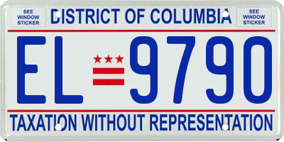 DC license plate EL9790