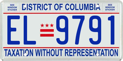 DC license plate EL9791