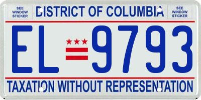 DC license plate EL9793