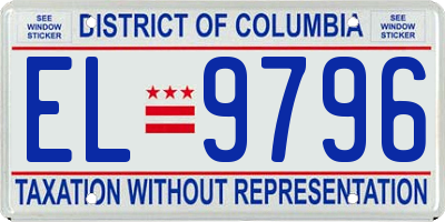 DC license plate EL9796