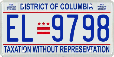 DC license plate EL9798